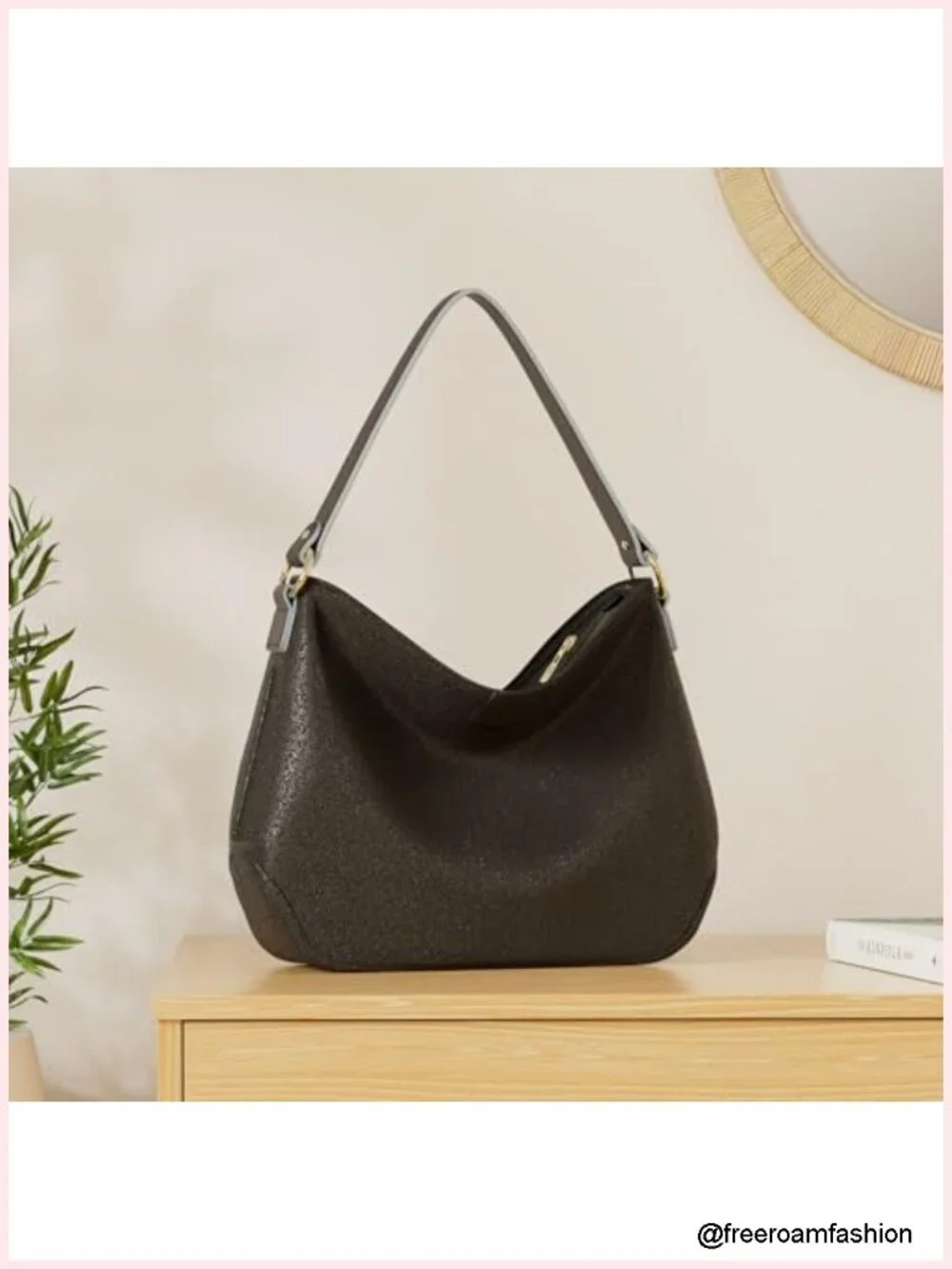Vegan Leather Hobo Shoulder Bag Crossbody Tote Handbag for Women